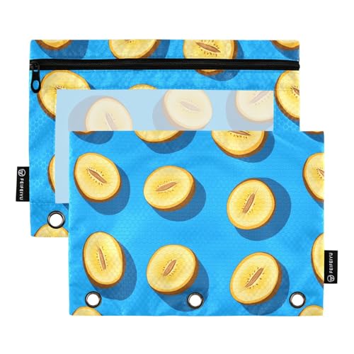 Cartoon Marula Fruit Blue Pencil Bags 3 Hole Punch for Rings Binder Folders with Waterproof for School Storage Container von famyily