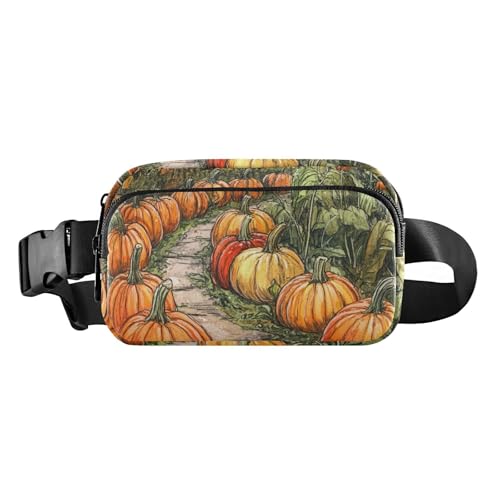 Charmante modische Regenbogen-Gürteltasche für Männer und Frauen, kleine Schultertasche mit verstellbarem Riemen zum Radfahren, Niedlicher Kürbis-Gartenweg, 1 size von famyily