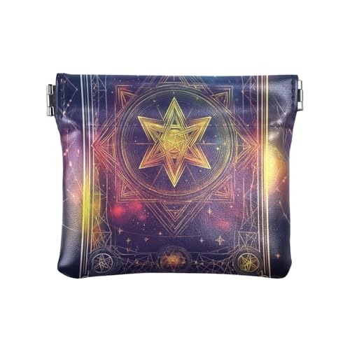Charmantes Portrait-Faultier-PU-Leder, kleine Münzgeldbörse, einzigartiger Verschluss, Kartenhalter für Frauen und Mädchen, Pentacles Tarot, 1 size, Modern von famyily