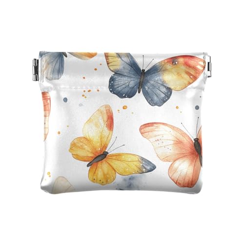 Charming Butterflies Western Damen Kleine Leder Kleingeld Geldbörse Wasserdicht Kosmetiktaschen für Frauen Jungen Mädchen Charmante Schmetterlinge Western One Size Modern, Charming Butterflies von famyily