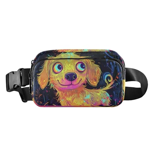 Chic Golden Retriever modische Hüfttasche für Damen und Herren, wasserabweisend, mit verstellbarem Gurt, für Reisen, Fitnessstudio, Arbeit, Schicker Golden Retriever, 1 size von famyily