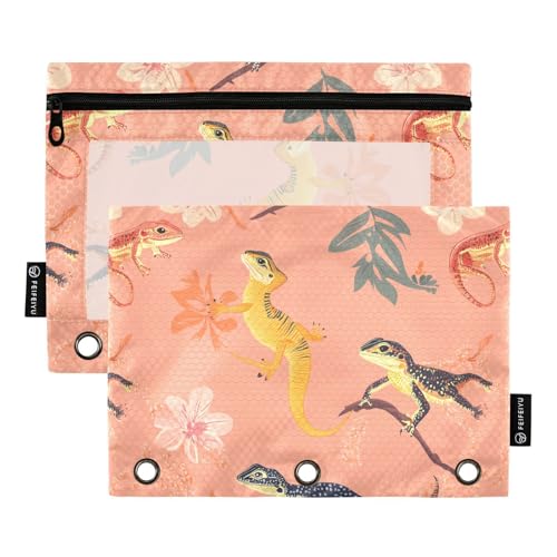Chic Lizard Reptile Peach Rings Binder Pocket Pencil Case for Rings Binder Organizer with Waterproof for Examination Office Document Organizer Chic Lizard Reptile Peach Rings Binder Pocket Pencil Case for Rings Binder Organizer with Waterproof for Examination Office Document Organizer von famyily