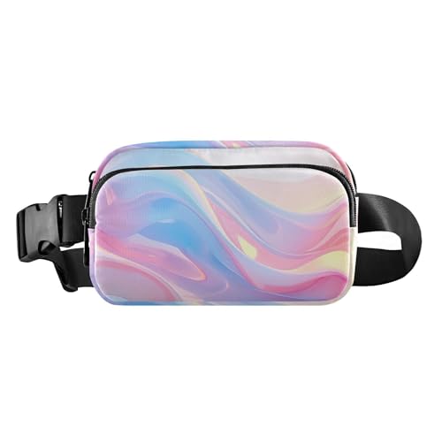 Color Fluid Soft Lines trendige Hüfttasche für Herren und Damen, kleine Bauchtasche mit verstellbarem Riemen für Reisen, Einkaufen, Laufen, Color Fluid Soft Lines, Einheitsgröße von famyily