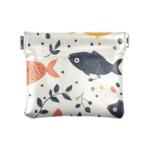 Cute Fish Dynamische Damen Leder Münzbörse Tragbare Münzhalter für Frauen Jungen Mädchen Niedlich Fisch Dynamisch One Size Modern, Niedliche Fische dynamisch, Einheitsgröße, Modern von famyily