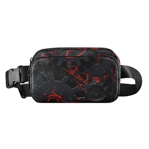 Designer-Umhängetasche mit mechanischem Getriebe, niedlich, für Herren und Damen, Mehrzweck-Umhängetasche, Gürteltasche mit verstellbarem Gurt, für Shopping, Sport, Arbeit, Rot und Schwarz, Designer-Umhängetasche mit mechanischem Getriebe, niedlich, für Herren und Damen, Mehrzweck-Umhängetasche, Gürteltasche mit verstellbarem Gurt, für Shopping, Sport, Arbeit, Rot und Schwarz, von famyily