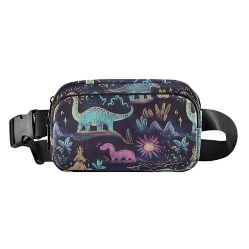 Dinosaurier-Vulkan-Pflanzenstern, modische Umhängetasche, Hüfttasche für Damen und Herren, wasserdicht, Brustgürtel, Bauchtasche mit verstellbarem Gurt für Reisen, Laufen, Wandern, von famyily