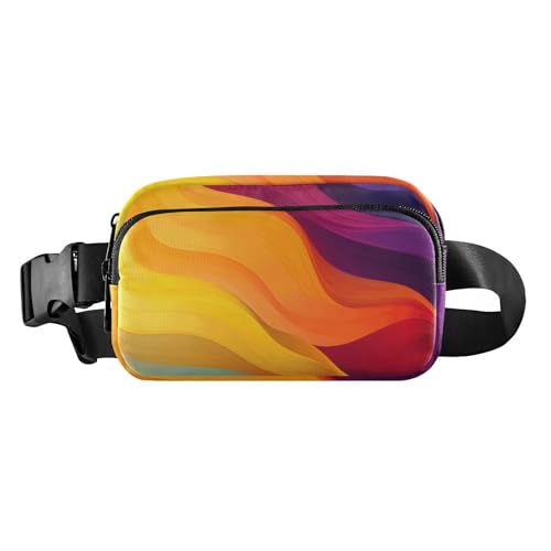 Dopamine Macaron bunte Linien, stilvolle Hüfttasche für Damen und Herren, wasserabweisend, Croose-Body Geldbörse mit verstellbarem Riemen für Radfahren, Wandern, Fitnessstudio, Dopamine Macaron bunte von famyily