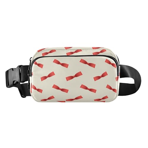 Eine rote Weihnachtsschleife trendige Bauchtasche für Damen und Herren, kleine Crossbody-Sporttasche mit verstellbarem Riemen für Reisen, Einkaufen, Laufen, Eine rote Weihnachtsschleife, Einheitsgröße Eine rote Weihnachtsschleife trendige Bauchtasche für Damen und Herren, kleine Crossbody-Sporttasche mit verstellbarem Riemen für Reisen, Einkaufen, Laufen, Eine rote Weihnachtsschleife, Einheitsgröße von famyily