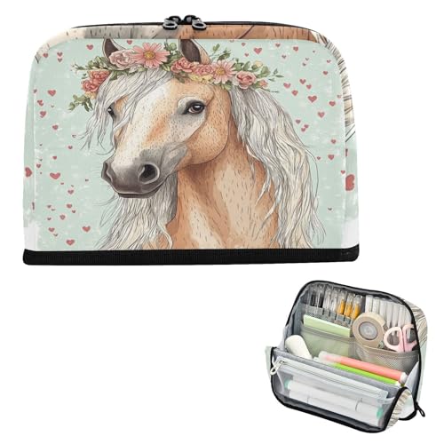 Federmäppchen, große Kapazität, Stifteetui, Mehrzweck-Münze für Erwachsene, Schule, niedliches Pferd, Blumen, Märchen von famyily