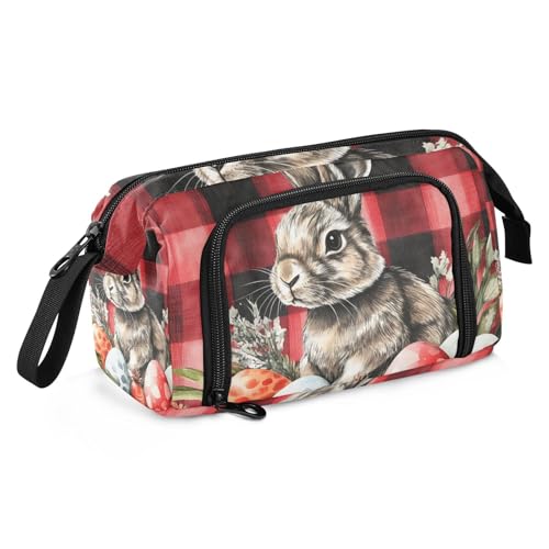 Federmäppchen mit Hasenohren und Eiern, großes Fassungsvermögen, niedliches Federmäppchen, tragbar, extra großes Federmäppchen für Jugendliche, Schul-Must-Haves von famyily