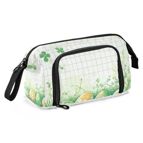 Federmäppchen mit Schleife, Aquarelleier, großes Fassungsvermögen, großes Federmäppchen mit Schlitz, Stand-Up-Federmäppchen für Teenager, Kosmetika von famyily