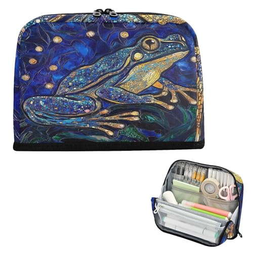 Federmäppchen mit großem Fassungsvermögen, großes Fassungsvermögen, Organizer für Damen, Schulbedarf, Blau Federmäppchen mit großem Fassungsvermögen, großes Fassungsvermögen, Organizer für Damen, Schulbedarf, Blau von famyily