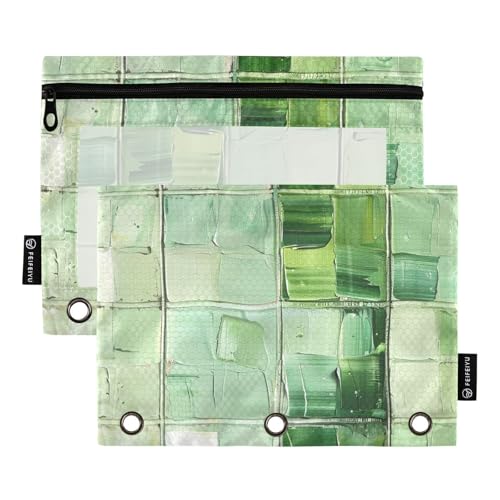 Federmäppchen mit transparentem Fenster, mit Reißverschluss, großes Fassungsvermögen, 3 Ringe, Federmäppchen, Schulklasse, Büro, Organizer, mehrfarbig, 2 Stück von famyily