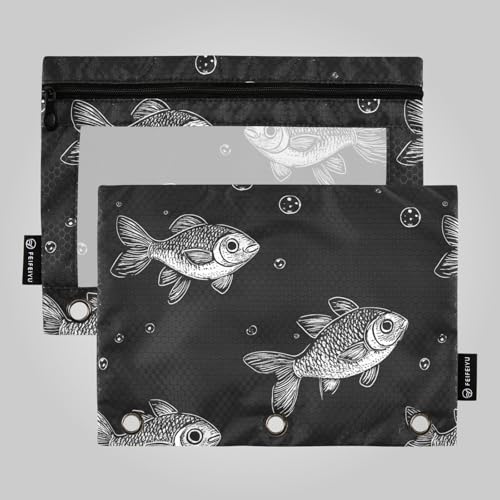 Fish Bubble Fresh Binder Pocket Soft Pencil Case for Binder Folder with Waterproof for Examination Storage Container von famyily