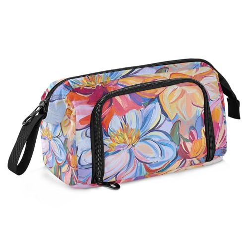 Florals Peonies Gardenia Schmetterlinge Bienen Rotgold Federmäppchen Große Kapazität Niedliches Federmäppchen mit Schlitz Federmäppchen für Schule für adrette Grundschule von famyily