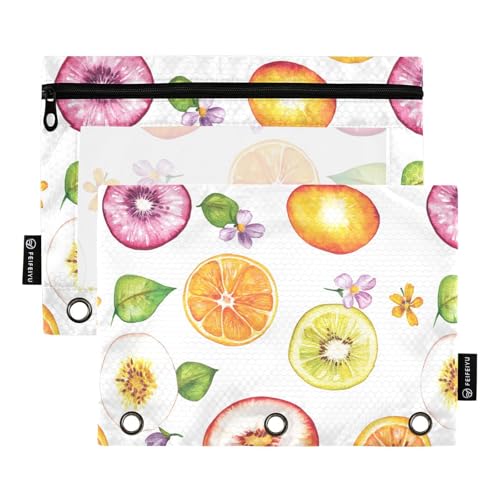 Fresh Serviceberry Federmäppchen für Ordner, Ordner mit Ordnerlöchern, für Büro, Schreibwaren, Organizer, Utensilien, Weiß von famyily