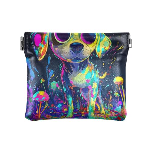 Funny Beagle Damen Kleines Leder Münzgeldbörse Tragbare Münzhalter für Frauen Mädchen, Lustiger Beagle, 1 size, Modern von famyily