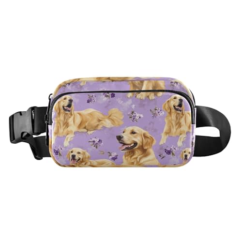 Funny Cornish Rex Cats Neutral Fashion Crossbody Bag Waist Packs for Women Men Teenagers Large Capacity Sling Bag Travel, Art Golden Retriever Hunde, Violett, 1 size von famyily