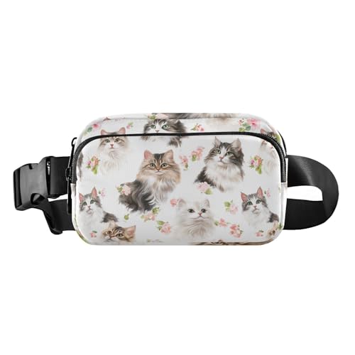 Funny Cornish Rex Cats Neutral Fashion Crossbody Bag Waist Packs for Women Men Teenagers Large Capacity Sling Bag Travel, Cartoon American Curl Cats, 1 size von famyily