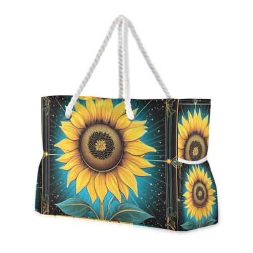 Gelbe Mystic Tarot-Tragetasche mit astrologischer Sonnenblume, stabile Tragetasche für Damen, mit Reißverschluss, Tragetasche für Damen, für Pool, Fitnessstudio, Lebensmittelgeschäft, Reisen Gelbe Mystic Tarot-Tragetasche mit astrologischer Sonnenblume, stabile Tragetasche für Damen, mit Reißverschluss, Tragetasche für Damen, für Pool, Fitnessstudio, Lebensmittelgeschäft, Reisen von famyily