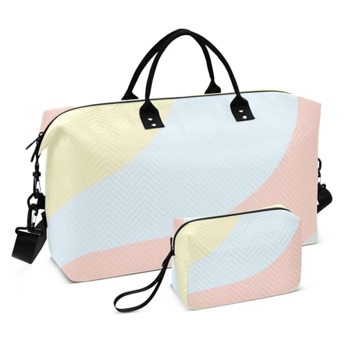Gepäcktasche mit buntem Patchwork-Muster, Reisetasche, Wochenender, Übernachtungstasche, Sporttasche, Turnbeutel mit verstellbarem Gurt, für Yoga, 2-teiliges Set Gepäcktasche mit buntem Patchwork-Muster, Reisetasche, Wochenender, Übernachtungstasche, Sporttasche, Turnbeutel mit verstellbarem Gurt, für Yoga, 2-teiliges Set von famyily