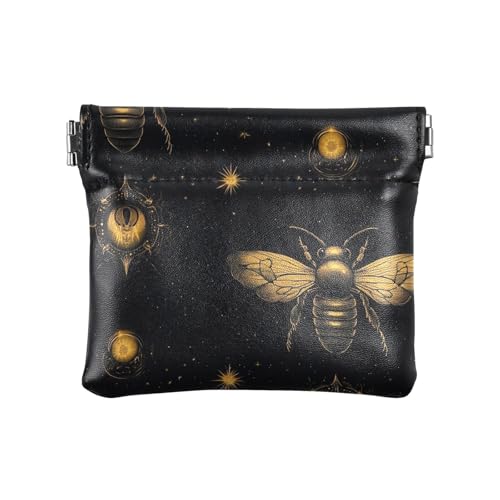 Golden Bee Hornet Damen Leder Münzgeldbörsen Beutel Tragbare Kartenetuis Geld Organizer für Frauen Mädchen Golden Bee Hornet One Size Modern, Golden Bee Hornet, Einheitsgröße, Modern von famyily