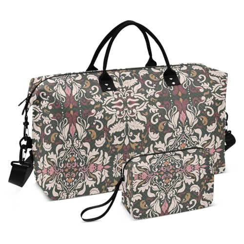 Große Reisetasche mit buntem Bohemian-Muster, Wochenendreisen, Übernachtungstasche, großer Turnbeutel mit verstellbarem Riemen für Sport, 2-teiliges Set Große Reisetasche mit buntem Bohemian-Muster, Wochenendreisen, Übernachtungstasche, großer Turnbeutel mit verstellbarem Riemen für Sport, 2-teiliges Set von famyily