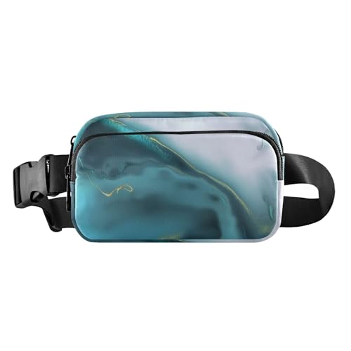 Grüne luxuriöse Marmor-Textur, modische Hüfttasche für Damen und Herren, Mehrzweck-Crossbody-Tasche, Anti-Diebstahl-Hüfttasche mit verstellbarem Gurt für Reisen, Urlaub, Laufen, Grüne von famyily