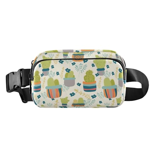 Grüner Kaktus, modische Umhängetasche, Hüfttaschen für Damen und Herren, Mini-Umhängetasche mit verstellbarem Riemen für Reisen, Laufen, Wandern, Grüner Kaktus, Einheitsgröße von famyily