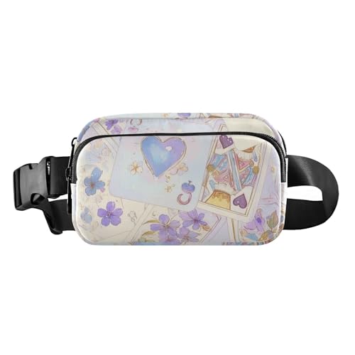 Gürteltasche für Damen und Herren, Mini-Schultertasche, ideal für Reisen, mit verstellbarem Gurt, für Shopping, Sport, Arbeit, Violett / goldfarben, Lila Gold Poker, Einheitsgröße Gürteltasche für Damen und Herren, Mini-Schultertasche, ideal für Reisen, mit verstellbarem Gurt, für Shopping, Sport, Arbeit, Violett / goldfarben, Lila Gold Poker, Einheitsgröße von famyily
