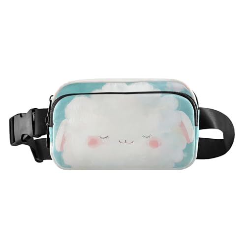 Gürteltasche mit Blumenschnecke auf einem Felsen, stilvolle Bauchtasche für Damen, Herren, Teenager, große Kapazität, Schultertasche, Wolkenförmiges Lamm, 1 size von famyily