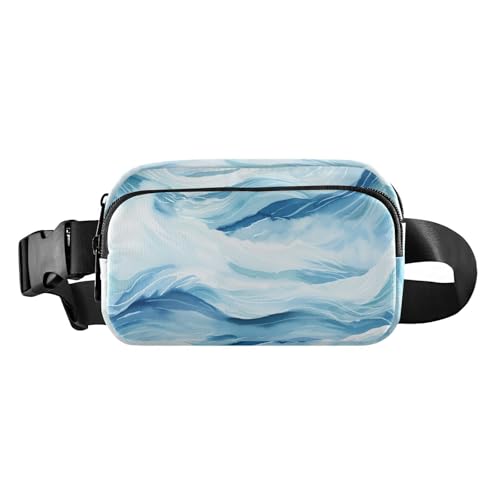 Gürteltasche mit abstraktem Gouache-Muster, stilvolle Bauchtasche für Damen und Herren, wasserdicht, Crossbody-Gürteltasche mit verstellbarem Gurt, für Workout, Laufen, Wandern, Blau, Blaues von famyily