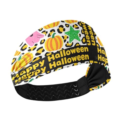 Hellgelbes Leopardenmuster, Halloween, rutschfestes Fitness-Stirnband, elastischer Kopf für Fußball, Wandern, Workout, Radfahren, bunte Herzogshund-Sterne Hellgelbes Leopardenmuster, Halloween, rutschfestes Fitness-Stirnband, elastischer Kopf für Fußball, Wandern, Workout, Radfahren, bunte Herzogshund-Sterne von famyily