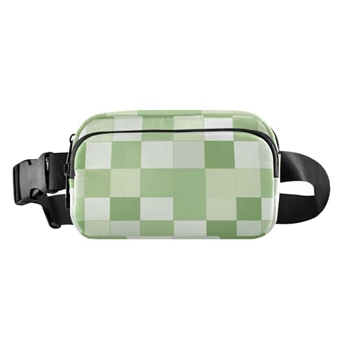 Hübsche Gürteltasche für Damen und Herren, Mehrzweck-Brustgürtel, Bauchtasche mit verstellbarem Gurt, für Reisen, Einkaufen, Laufen, Hellgrün und Weiß, Hellgrünes und weißes Karomuster, Einheitsgröße Hübsche Gürteltasche für Damen und Herren, Mehrzweck-Brustgürtel, Bauchtasche mit verstellbarem Gurt, für Reisen, Einkaufen, Laufen, Hellgrün und Weiß, Hellgrünes und weißes Karomuster, Einheitsgröße von famyily