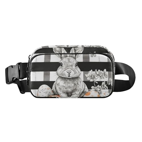 Hüfttasche für Ostern, Kaninchen, Karotten, Schleife, Aquarell, Eier, niedliche Hüfttasche für Damen, Herren, Teenager, Mehrzweck-Bauchtasche mit verstellbarem Riemen für Reisen, Fitnessstudio, von famyily