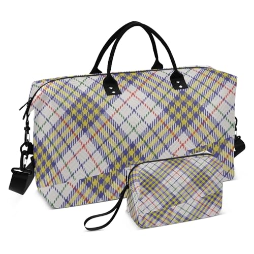 Khakifarbene Patchwork-Reisetasche, Schultertasche, Wochenend-Tragetasche, Fitnessstudio, Sport, Tragetasche mit Kulturbeutel für Sport, faltbar Khakifarbene Patchwork-Reisetasche, Schultertasche, Wochenend-Tragetasche, Fitnessstudio, Sport, Tragetasche mit Kulturbeutel für Sport, faltbar von famyily