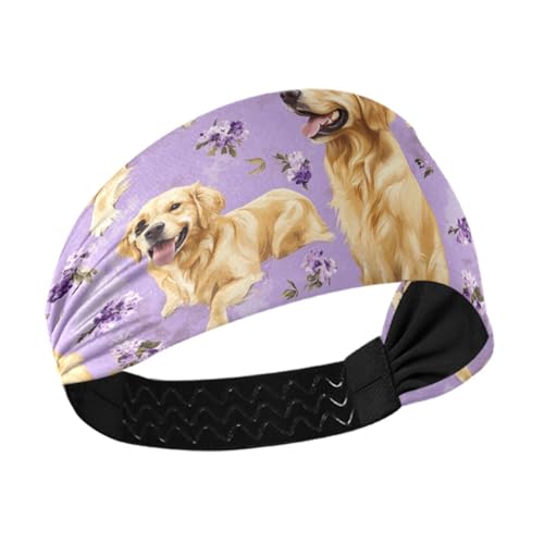 Kunst-Stirnband mit Golden Retriever-Hunden, rutschfest, elastisch, Schweißbänder zum Waschen des Gesichts, Radfahren, Waschen, Gesicht, Tennis, bunte Herzogshund-Sterne, Violett Kunst-Stirnband mit Golden Retriever-Hunden, rutschfest, elastisch, Schweißbänder zum Waschen des Gesichts, Radfahren, Waschen, Gesicht, Tennis, bunte Herzogshund-Sterne, Violett von famyily