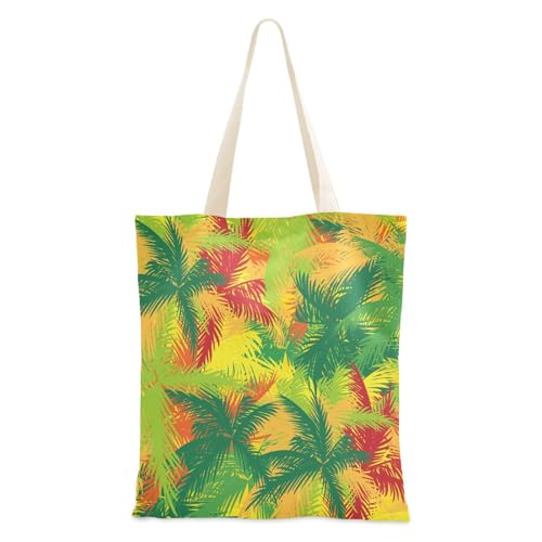 Leinentasche mit bunten Blättern, Leinen-Tragetasche mit Taschen für Geburtstag, Tragetasche von famyily