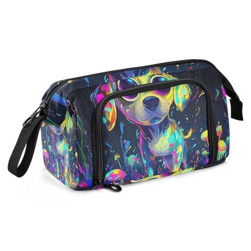 Lustiges Beagle-Federmäppchen, großes Fassungsvermögen, tragbares Federmäppchen, Kosmetik, Make-up für Damen, Schulbedarf von famyily