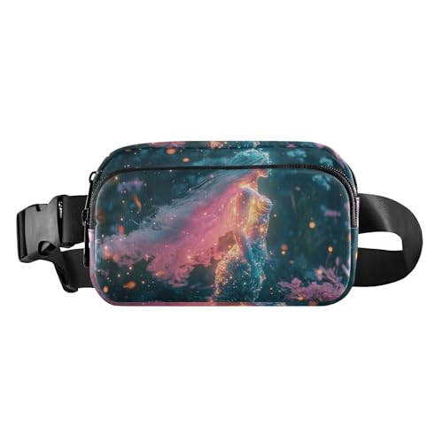 Meerjungfrau bunte Flurries süße Umhängetasche Hüfttasche für Damen Herren Teenager Große Kapazität Brusttasche Gürteltasche, Blaugrüne Meerjungfrau, 1 size von famyily