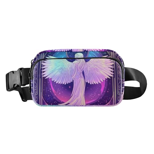 Mini-Brusttasche mit Cartoon-Motiv, Motiv: süße Fee, Salbeigrün, stilvolle Gürteltasche für Damen und Herren, Engel Tarot-Göttin, 1 size von famyily