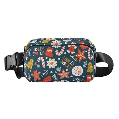 Modische Bauchtasche für Damen und Herren, wasserabweisend, mit verstellbarem Gurt, für Workout, Laufen, Wandern, Holiday Merry Christmas Cookies, Einheitsgröße von famyily