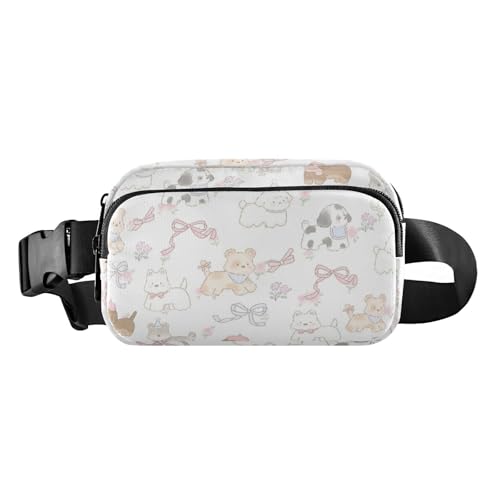 Modische Gürteltasche für Damen und Herren, mit verstellbarem Riemen, für Reisen, Fitnessstudio, Arbeit, Weiß, Weiße frische süße kleine Blume, Einheitsgröße von famyily