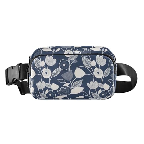 Modische Umhängetasche mit blauen Blumen für Damen und Herren, Mini-Gürteltasche, Reisebrieftasche mit verstellbarem Riemen für Reisen, Laufen, Wandern, blaue blumen, Einheitsgröße Modische Umhängetasche mit blauen Blumen für Damen und Herren, Mini-Gürteltasche, Reisebrieftasche mit verstellbarem Riemen für Reisen, Laufen, Wandern, blaue blumen, Einheitsgröße von famyily