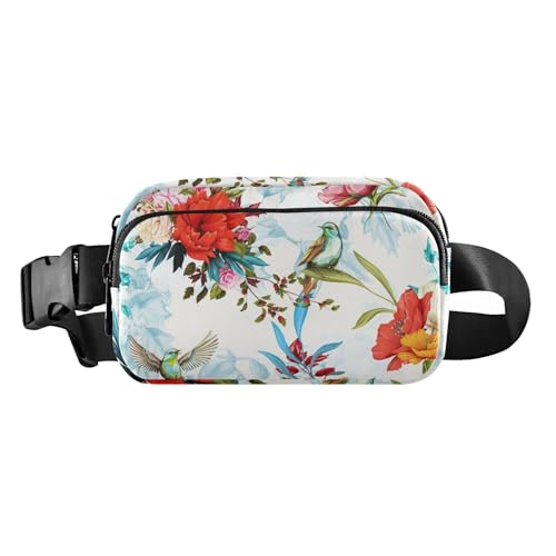 Nahtlose Umhängetasche mit Blumenmuster und Mohnblumen-Motiv, stilvolle Umhängetasche, Hüfttasche für Damen und Herren, Mehrzweck-Umhängetasche, Anti-Diebstahl-Hüfttasche mit verstellbarem Riemen für von famyily