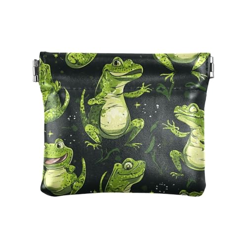 Niedliche Frösche in der Nacht Damen Leder Münzgeldbörsen Pouches Portable Mini Kartenhalter Geldbörse für Mädchen Frauen Damen, Süße Frösche in Nacht, Einheitsgröße, Modern, Niedliche Frösche in der von famyily