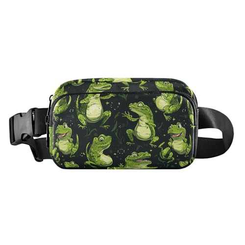 Niedliche Frosche in der Nacht, modische Bauchtasche für Damen und Herren, Mehrzweck-Crossbody-Sporttasche mit verstellbarem Riemen für Workout, Laufen, Wandern, niedliche Frösche in der Nacht, Niedliche Frosche in der Nacht, modische Bauchtasche für Damen und Herren, Mehrzweck-Crossbody-Sporttasche mit verstellbarem Riemen für Workout, Laufen, Wandern, niedliche Frösche in der Nacht, von famyily