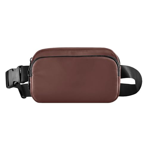 Niedliche Hüfttasche für Damen und Herren, Mehrzweck-Tragetasche, mit verstellbarem Gurt, für Radfahren, Wandern, Fitnessstudio, Rotbraun, rotbraun, Einheitsgröße von famyily