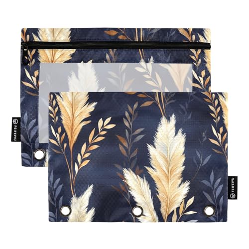 Nocturne Reed Rhyme Binder Pouches 3 Hole Pocket for Rings Binder Storage with Three Rings for Office Home Travel Cards Storage Container von famyily
