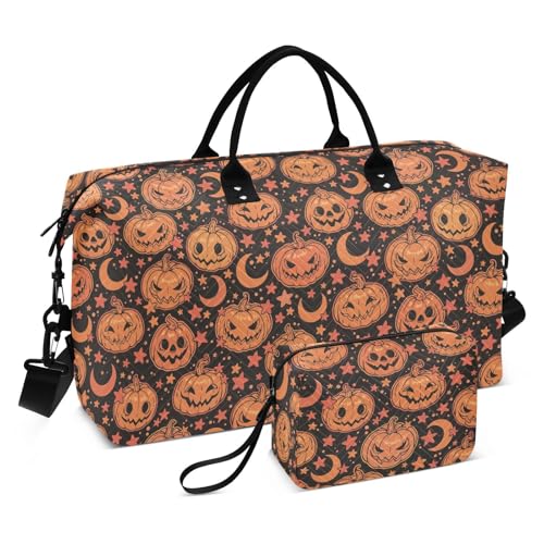 Orange Happy Halloween Kürbisse Persönliche Gegenstände Reisetasche Übernachtung Weekender Taschen Gym Sport Seesack mit Kulturbeutel für Trekking Multifunktional Orange Happy Halloween Kürbisse Persönliche Gegenstände Reisetasche Übernachtung Weekender Taschen Gym Sport Seesack mit Kulturbeutel für Trekking Multifunktional von famyily